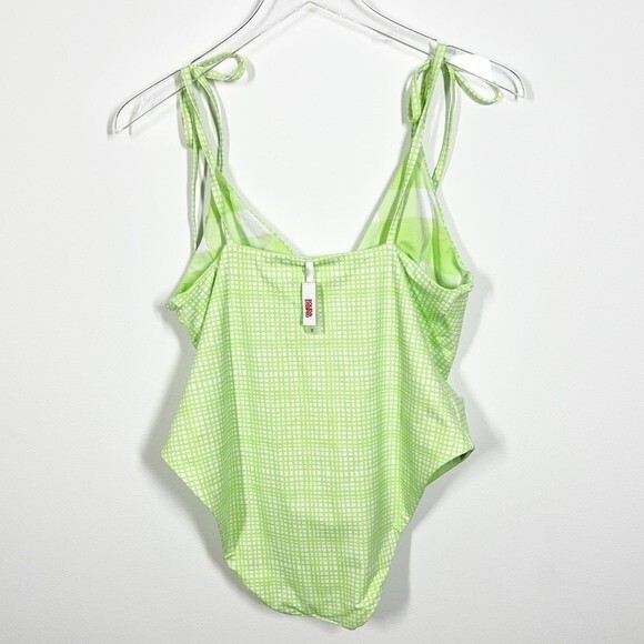 Solid and Striped Women's Size XL Olympia One Piece Reversible Swimsuit Green - Picture 4 of 11